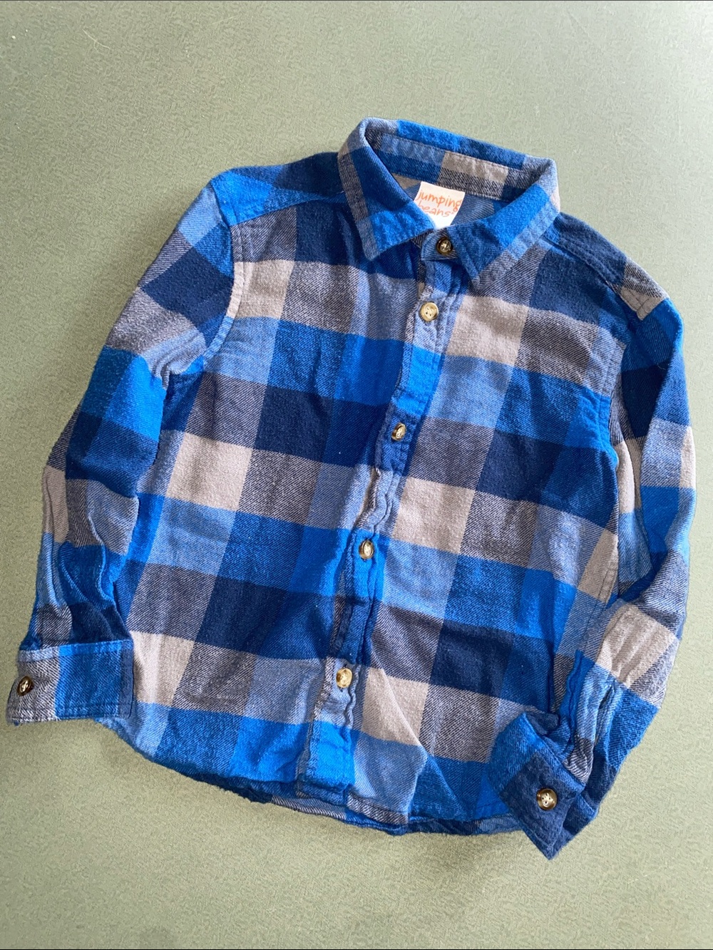 jumping beans Blue and Gray Plaid Button-Down Shirt